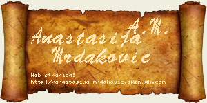Anastasija Mrdaković vizit kartica